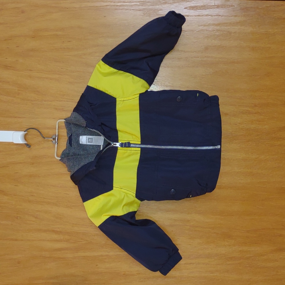 Carter's 2T toddler fleece lined jacket boy pockets hood hat full zipper